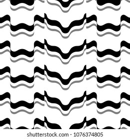 Abstract black and white seamless pattern. linear pattern. geometric minimalistic background. wave vector illustration