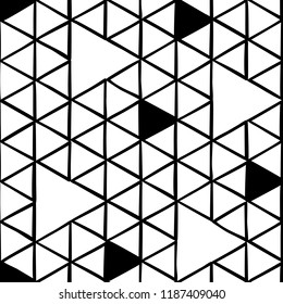 Abstract black and white seamless pattern with triangles