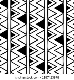 Abstract black and white seamless pattern with triangles