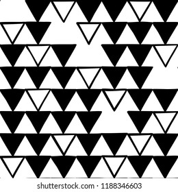 Abstract black and white seamless pattern with triangles