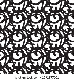 Abstract. Black and white. Seamless pattern. Endless texture. 
