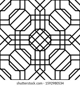 Abstract. Black and white. Seamless pattern. Endless texture.