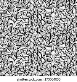 Abstract black and white seamless pattern. 
