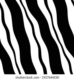 Abstract black and white seamless pattern witn wavy lines