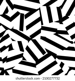 Abstract black and white seamless pattern Vector geometric