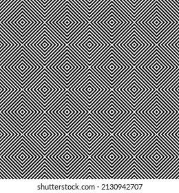 Abstrakt auf schwarz-weißem, nahtlosem Musterhintergrund. Geometrische Formen. Vektorgrafik.
