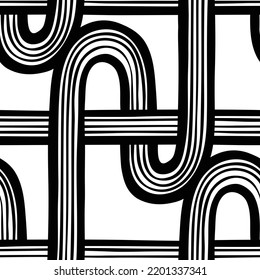 Abstract black and white seamless pattern