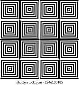 Abstract black and white seamless pattern Vector geometric