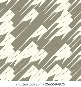 Abstract black and white seamless pattern. Urban art texture with chaotic shapes, triangles, lines, stripes. Monochrome graffiti style vector background. Simple repeat design for tileable print, decor