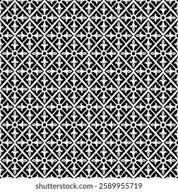 Abstract Black and white seamless pattern. Texture Greyscale ornamental graphic design Mosaic ornaments. EPS Vector Illustration