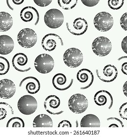 Abstract Black and White Seamless Pattern. Grunge Background. Vector Illustration. 