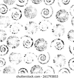 Abstract Black and White Seamless Pattern. Grunge Background. Vector Illustration. 