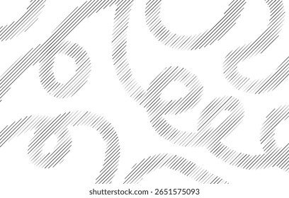 Abstrato preto e branco padrão sem costura com letras alfabeto decorativo, números e setas em um design moderno e texturizado