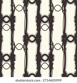 Abstract black and white seamless pattern. Urban art texture with chaotic shapes, triangles, lines, stripes. Monochrome graffiti style vector background. Simple repeat design for tileable print, decor