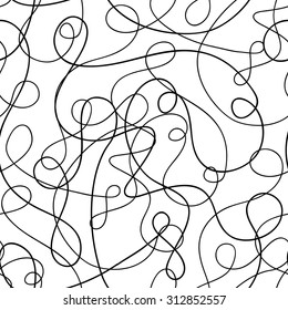Abstract black and white seamless pattern.