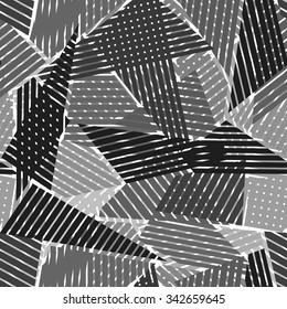 Abstract black and white seamless pattern.