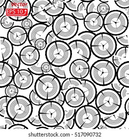 Abstract black and white seamless pattern of  firewood, isolated on background vector illustration