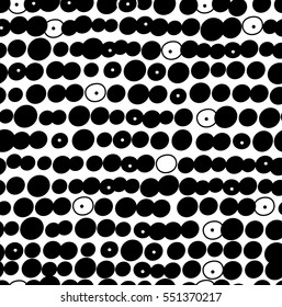 Abstractas patrón sin fisuras en blanco y negro con puntos. Fondo de Vector decorativo.
