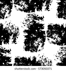 abstract black and white seamless pattern. vector inky stamps traced 