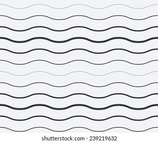 Abstract black and white seamless vector waves background