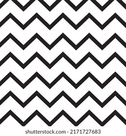 Resumen de la ilustración de fondo geométrico Vector del patrón Zig-zag en blanco y negro.