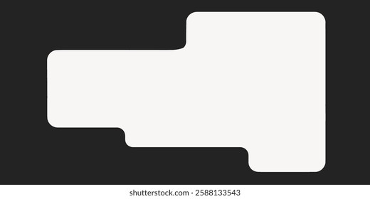 Abstract black and white shape with a minimalist design. The shape features smooth, rounded edges and a modern, abstract style. Simple and elegant abstract form. Frame vector with copy space.