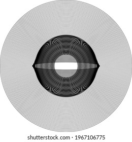 abstract black and white shapes from lines on white background