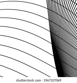 abstract black and white shapes from lines on white background