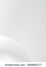 Abstract black and white, shiny and wavy curved lines perspective background.
