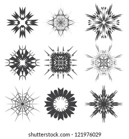 abstract black and white signs