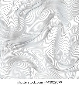 Abstract black and white silky stripes vector background