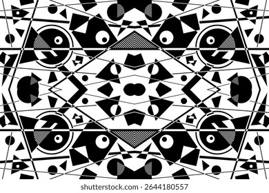 Abstract black and white simple composition. Geometric design background.