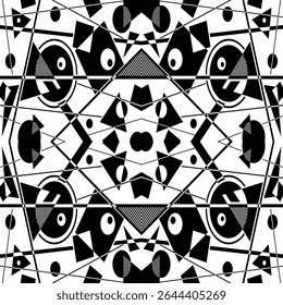 Abstract black and white simple composition. Geometric design background.
