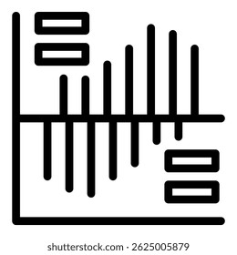 Abstract black and white sound wave icon vector illustration suitable for audio, graphic design, digital pattern, music, and technology concepts