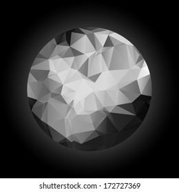 Abstract black and white sphere polygonal