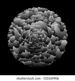 Abstract black and white sphere. Vector Illustration