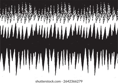 Abstract Black and White Spiked Glitch Pattern