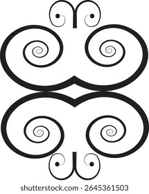 Abstract black and white spiral design element