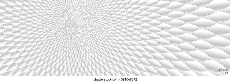 Abstract Black and White Spiral Pattern. Structural Texture with Rhombuses. Vector Illustration