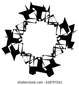 Abstract black and white spiral. Radial, radiating lines with spiral distortion. Artistic non-figural illustration.