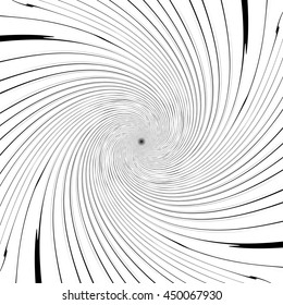 Abstract black white spiral vector illustration.
