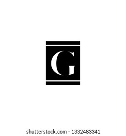 abstract black and white square G logotype design concept