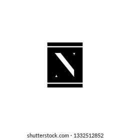 abstract black and white square N logotype design concept