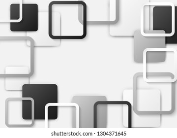 Abstract Black White Square Paper White Stock Vector (Royalty Free ...