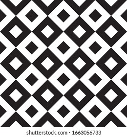 Resumen cuadrado blanco y negro o fondo rhombus, huella de moda.