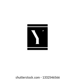 abstract black and white square Y logotype design concept