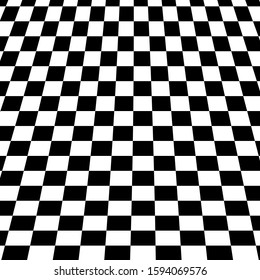 Abstract black and white squares optical illusion background.