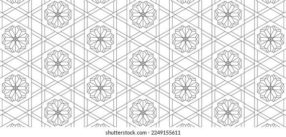 abstract black white star shape, geometric texture background, polygon pattern, traditional concept