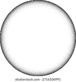 Abstractas forma de círculo punteado blanco y negro con una textura granulada que proporciona un elemento de Diseño gráfico único