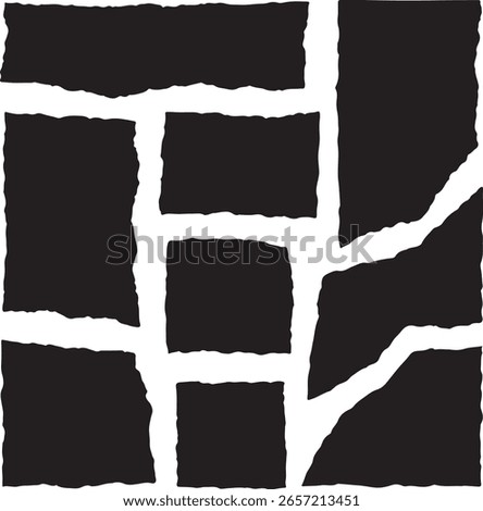 Abstract Black and White Stone Wall Pattern Rough Uneven Texture Geometric Design Vector Illustration Graphic Architecture Wallpaper